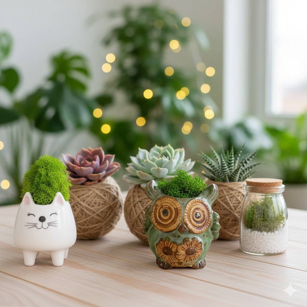 Búho musgo natural sin riego