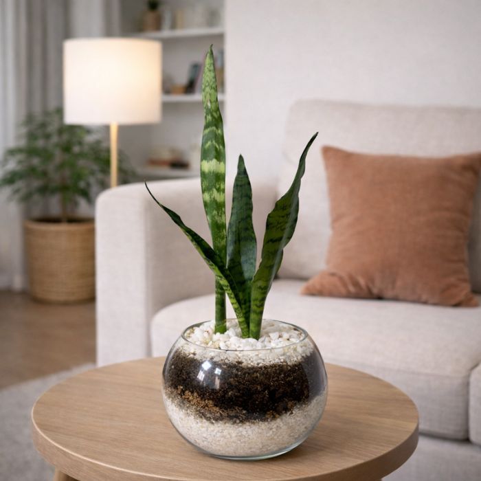 Sansevieria en terrario de vidrio 🌿