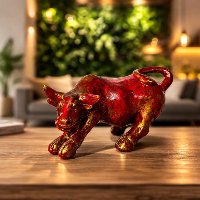 Toro decorativo pintado a mano