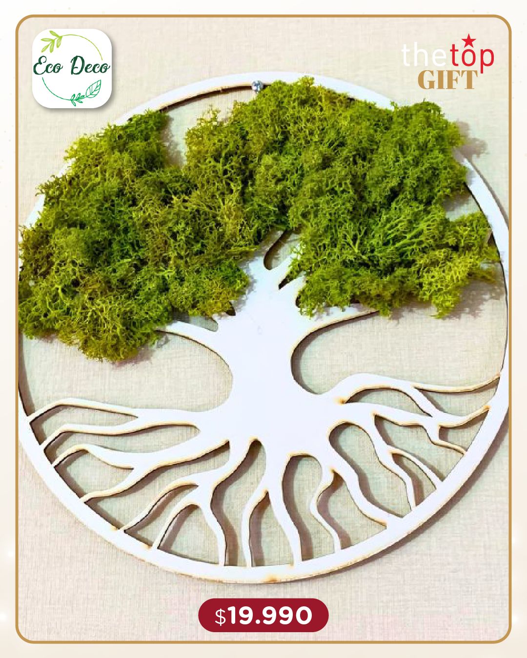 Árbol vida musgo natural sin riego 20 cm