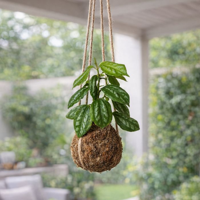 Pilea en kokedama
